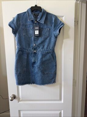 True Religion Light Blue Denim Button-Front Dress